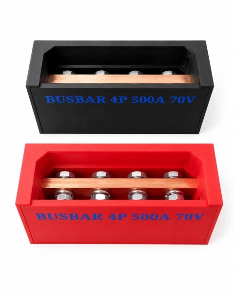 Busbar 4P 500A 70V M10 10x30mm PLUS MINUS DRUKTRONIC LiFePO4