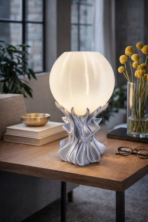 Designerska Lampa 3D ORB w kolorze Rainbow Silk Silver
