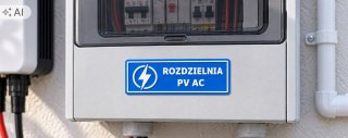Tabliczka ROZDZIELNIA PV AC ASA 100x40 mm samoprzylepna