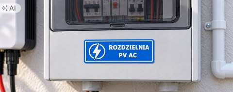 Tabliczka ROZDZIELNIA PV AC ASA 100x40 mm samoprzylepna