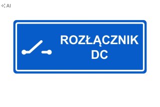 Tabliczka ROZŁĄCZNIK DC ASA 100x40 mm niebieska samoprzylepna