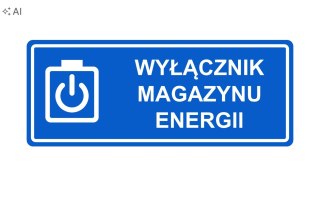 Tabliczka WYŁĄCZNIK MAGAZYNU ENERGII ASA 100x40 mm samoprzylepna