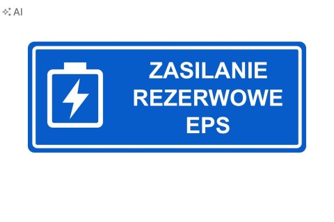 Tabliczka ZASILANIE REZERWOWE EPS ASA 100x40 mm samoprzylepna