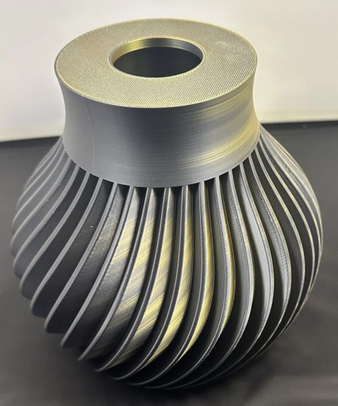 Klosz oświetleniowy 3D Ridged czarno-złoty