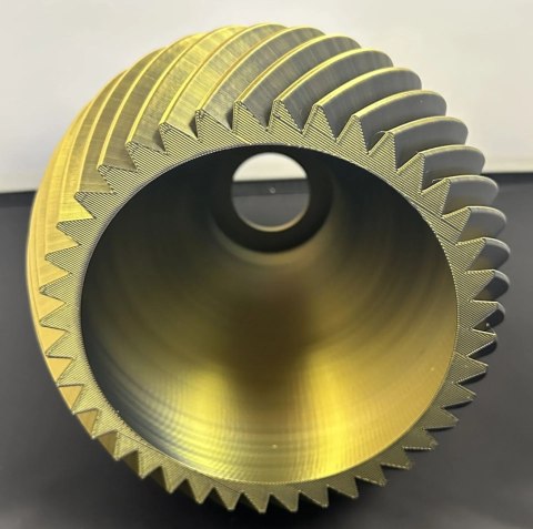 Klosz oświetleniowy 3D Ridged czarno-złoty