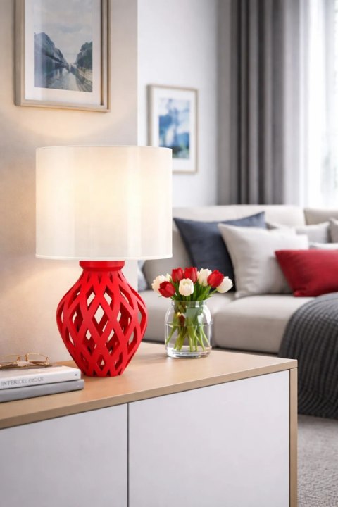 Lampa stołowa Druktronic Neovira Grid Karmin Red