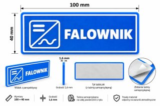 Zestaw 6 tabliczek PV i magazyn energii ASA 100 × 40 mm samoprzylepne